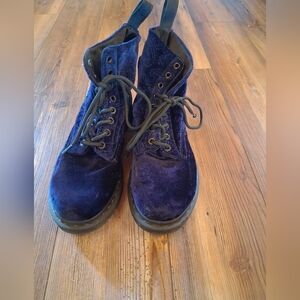 Dr. Martens 1460 Velvet Brocade Boots Blue Women’s 9 EU 41